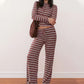 Women's Striped Knit Top & Pants 2-Piece Set