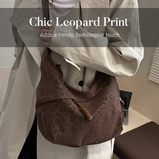 Casual Leopard Print Dumpling Crossbody Bag