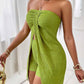 Flattering Split Hem Strapless Matching Set – Ready for Daily & Vacation! ✨