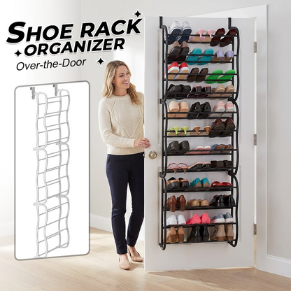 Over-the-Door Shoe Rack Organizer – 24 pockets & tool-free install – Fits standard doors, holds up to 24 pairs ✨