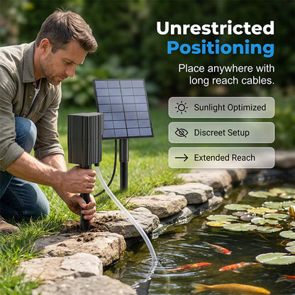 Solar Pond Aerator – Sun‑powered, no wiring. Boosts oxygen for fish & plants.