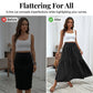 Women's High-Waist Smocked A-Line Maxi Skirt