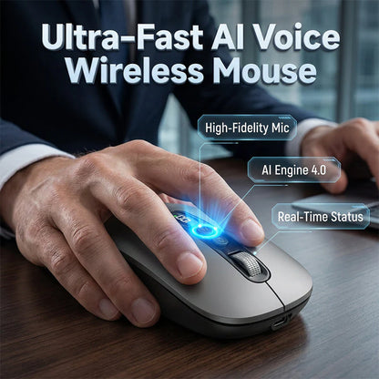 AI Smart Voice Wireless Mouse Real-Time Translation, Silent Click Boosts Productivity For Work & Study!