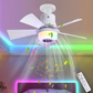 Smart Ceiling Fan Light – Bluetooth Speaker, 16M RGB Colors, E27 fit – breeze & beats in one
