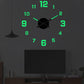 3D DIY Luminous Acrylic Wall Clock Set | Drill-free adhesive mounting