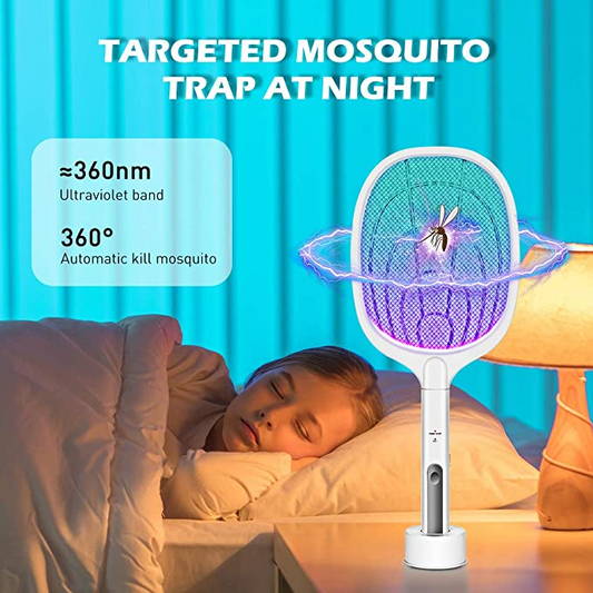 2-in-1 Mosquito Swatter - No chemicals & smart enough to work hands‑free.