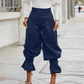 Women's Pleated Lantern Pants with Ruffled Cuffs