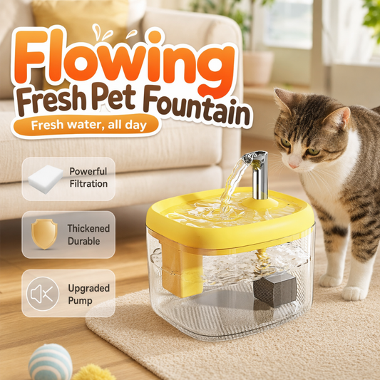 Silent Pet Drinking Dispenser with Food-Grade PET Bowl