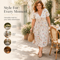 ⏰LAST DAY Buy 2 get 1 free!!🌿Women's V-Neck Floral Print Dress with Twist Waist