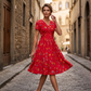 ⏰LAST DAY Buy 2 get 1 free!!🌿Women's V-Neck Floral Print Dress with Twist Waist