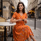 ⏰LAST DAY Buy 2 get 1 free!!🌿Women's V-Neck Floral Print Dress with Twist Waist