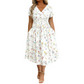 ⏰LAST DAY Buy 2 get 1 free!!🌿Women's V-Neck Floral Print Dress with Twist Waist