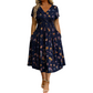 ⏰LAST DAY Buy 2 get 1 free!!🌿Women's V-Neck Floral Print Dress with Twist Waist