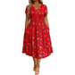 ⏰LAST DAY Buy 2 get 1 free!!🌿Women's V-Neck Floral Print Dress with Twist Waist