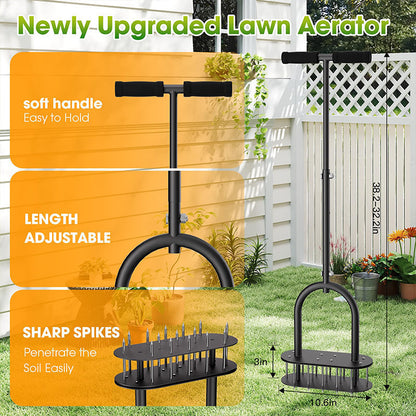 🌱 Healthier Lawn, Less Effort – Foot-Pedal Coring Aerator for Compacted Soil. 50% Off.