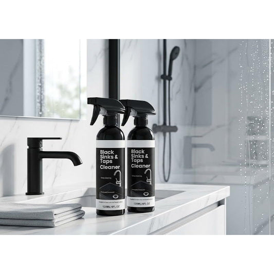 🚿Limescale Cleaner Spray for Black Sinks & Taps, Stubborn Water‑Stain Remover Spray, No‑Scrub Bathroom Fixture Cleaner for Faucets, Sinks & Shower Surfaces