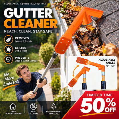 🍂 Ground-Level Gutter Cleaning Tool | Adjustable