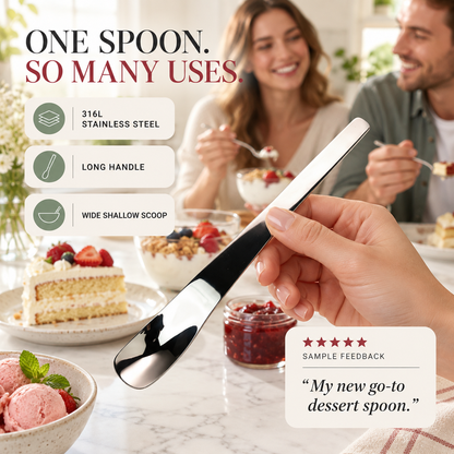 💥BUY 3 GET 5 FREE Today!! - Stainless Steel Dessert Spoon with Long Ergonomic Handle