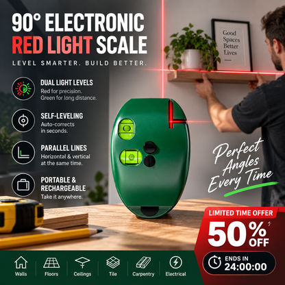 🔧90° Right‑Angle Laser Level Square | Infrared Line Marker for Tiling & DIY Projects