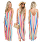 🌈👗Rainbow stripe maxi dress, like a splendid rainbow, add colors to your life! 👗