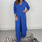 Summer Cool Set - Two Piece Casual Long Top and Casual Trousers