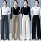 Women's Padded And Thickened Solid Color Wide-Legged Drawstring Straight Pants