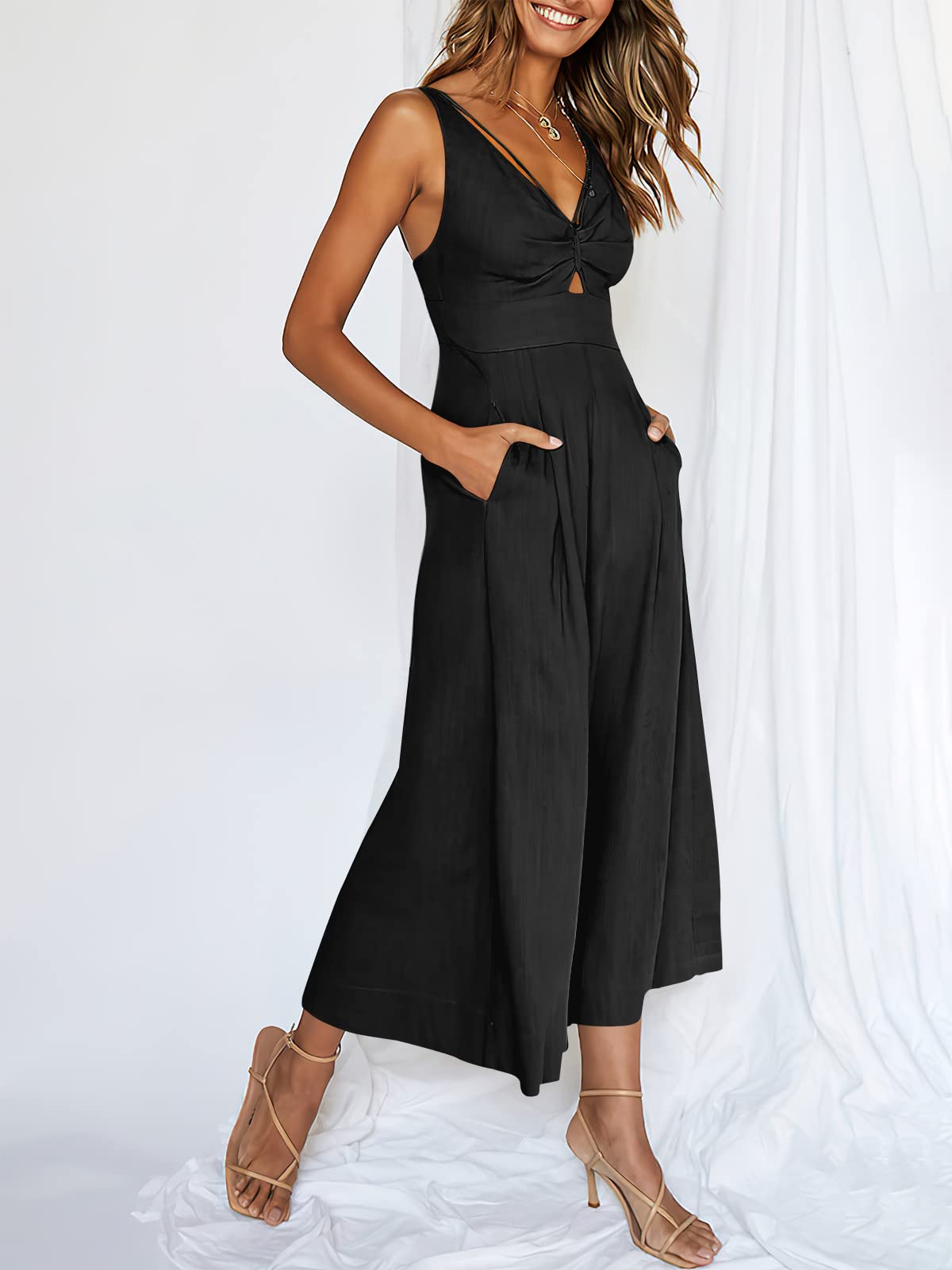 What should I wear tomorrow?💟V-neck high waisted jumpsuit!💟