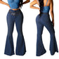 Women’s High-waist Stretch Flared Denim Pants