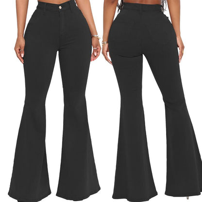 Women’s High-waist Stretch Flared Denim Pants